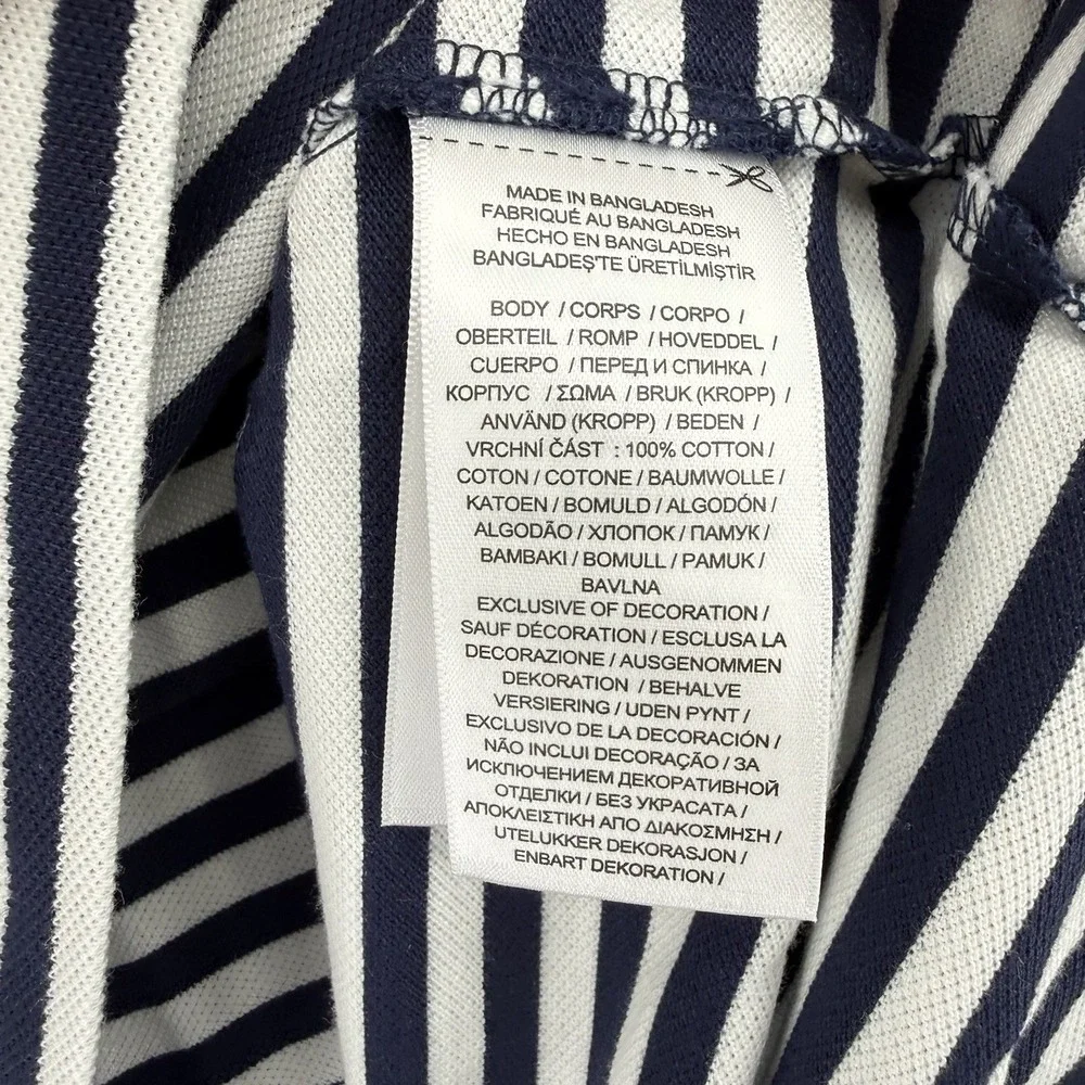 Polo Ralph Lauren Polo Shirt  Mens Size LT Classic Fit White Navy Striped Mesh